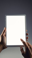 hand holding tablet ready for mockup