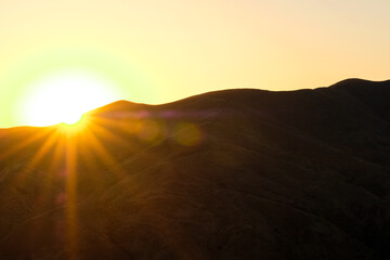 sunset over the mountains