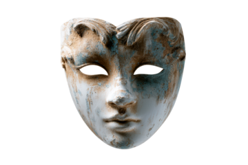 Intricate antique decorative mask on transparent background