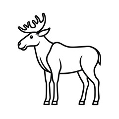 Obraz premium minimalist female moose line art