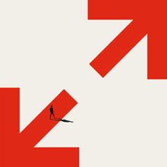 Business and economic recovery vector concept. Symbol of success, growth, progress. Minimal design eps10 illustration.
