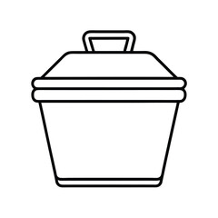 outline of a food storage container line art