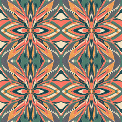 Hand painted abstract tribal seamless pattern 