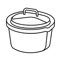 outline of a food storage container line art