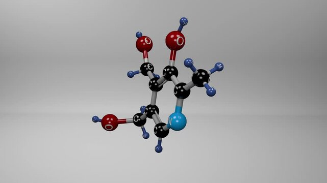Pyridoxine molecule. Active form of vitamin B6, essential for metabolism and brain function. 