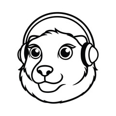Fototapeta premium prairie dog head with headphones