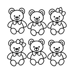 set of teddy bears
