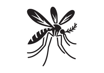 Mosquito Silhouette Vector, Mosquito Icon