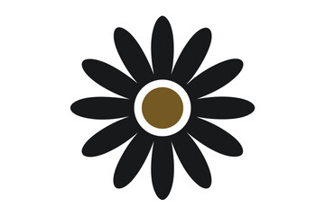 daisy flower, black and gold, minimalist design, vector illustration, simple, elegant, bold, high contrast
