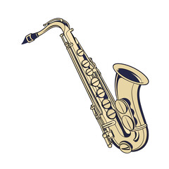 Saxophone Instrument silhouette vector art illustration. Black music instrument rock, jazz silhouette. music band vector illustration icons set Vector design.