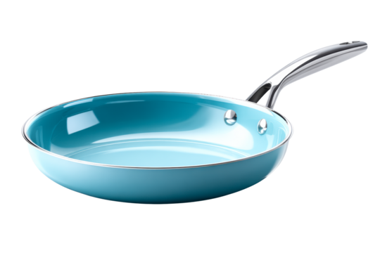 Stylish turquoise frying pan for modern kitchens and cooking