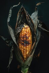 Corn On Stalk Close Up,