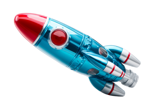 Colorful toy rocket designed for imaginative play and learning
