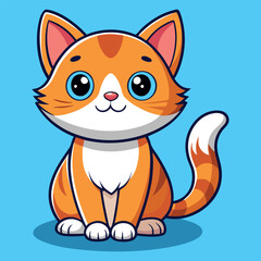 Cute Orange Tabby Kitten Vector Graphic