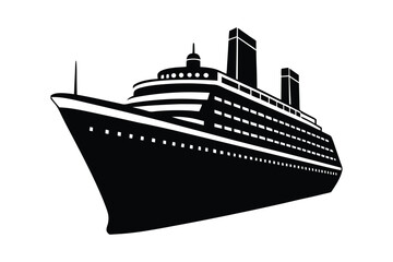 Cruise Ship Silhouette Vector Bundle  Nautical SVG Clipart for Print & Apparel Design

