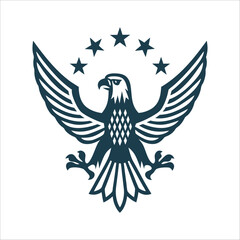 Fototapeta premium UAE National Day Falcon Silhouette with Stars