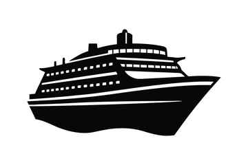 Obraz premium Cruise Ship Silhouette Vector Bundle Nautical SVG Clipart for Print & Apparel Design