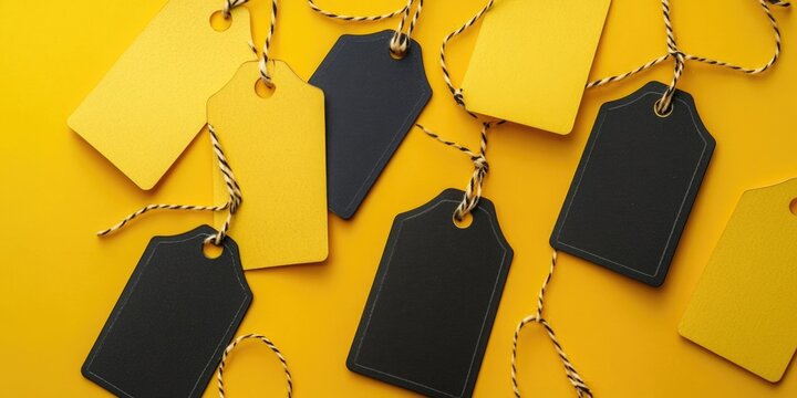 Tags Hanging from String