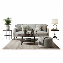 Modern living room furniture set with neutral tones