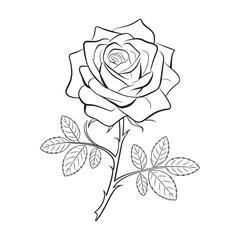 Black Rose silhouette design vector,
