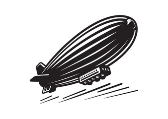 Fototapeta premium Blimp Silhouette Vector, Blimp Icon