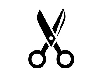 Scissors icon in black silhouette