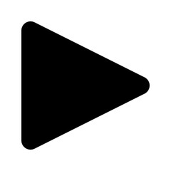 Right triangle symbolizing play icon perfect for media streaming.