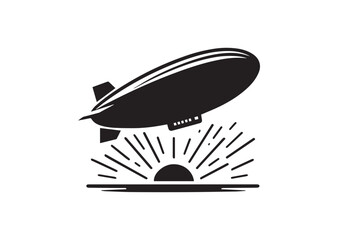 Fototapeta premium Blimp Silhouette Vector, Blimp Icon