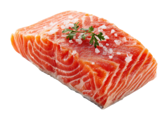 Cooking fresh salmon fillet kitchen food clean environment culinary arts isolated on transparent background