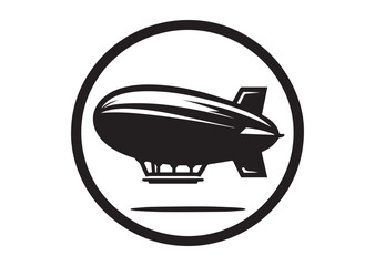 Blimp Silhouette Vector, Blimp Icon