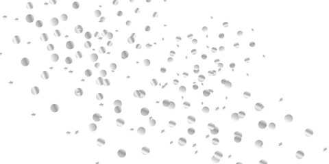 Decorative Falling Confetti and Sparkling Silver Glitter Frame with Transparent Background for Invitations and Celebrations. Falling Silver Glitter Confetti and Dust Particles Isolated on Transparent 