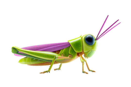 Colorful grasshopper on transparent background