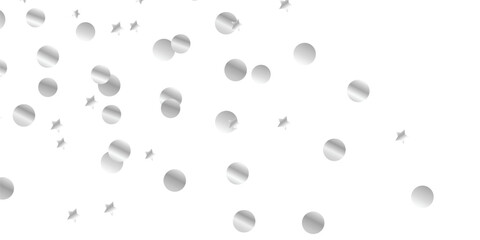 Realistic Glitter Effect with Silver Confetti and Sparkles Falling Gently on Transparent Background for Premium Designs. Transparent Background for Invitations and Celebrations