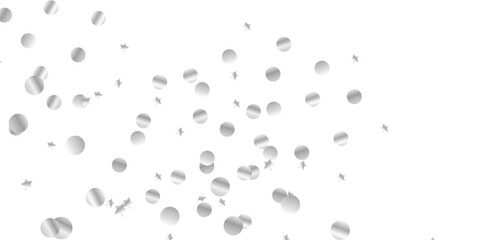 Realistic Glitter Effect with Silver Confetti and Sparkles Falling Gently on Transparent Background for Premium Designs. Transparent Background for Invitations and Celebrations