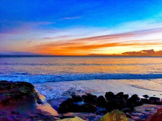 Obraz premium sunset at the beach