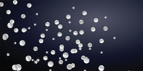 Falling Glitter Confetti and Snow Overlay with Sparkle Effect on Dark Black Transparent Background. Elegant Silver Dust and Glitter Frame with Side Snowfall on Clean Black Background