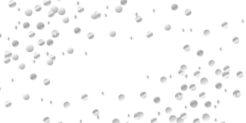 Falling glitter confetti. Vector silver dust isolated on transparent background, Long Falling Stream of Silver Dust and Glitter Confetti Creating a Shiny Vertical Border on Transparent Background