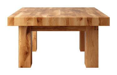 Stylish wooden dining table modern home furniture minimalist design top view home ideas isolated on transparent background