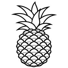 Simple black and white pineapple drawing