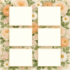 Obraz premium Floral Photo Collage Template