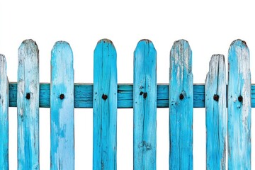 Aged, weathered blue wooden fence