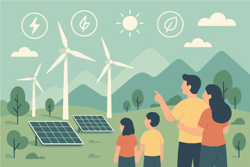 Renewable energy illustration poster design