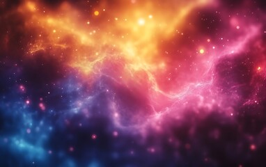 Naklejka premium Colorful nebulae swirling in the vastness of space.