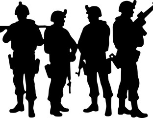 American Army Veterans Soldier Silhouette Bundle