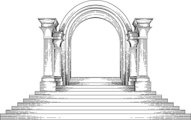 Antique arch engraving