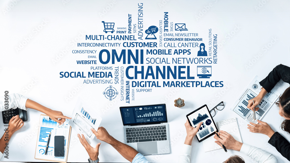 Poster explore modern omni-channel marketing strategies that enhance customer interactions through various 