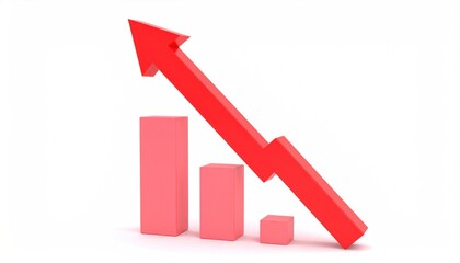 Rising Arrow and Decreasing Bars Chart