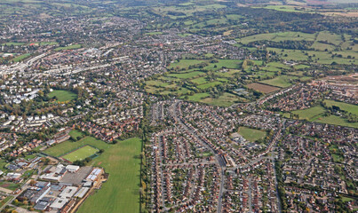 Aerial view of Cheltenham, England	