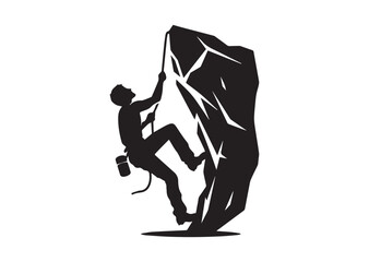 Fototapeta premium Rock Climber silhouette Vector