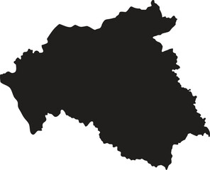 Bhutan black map silhouette vector style with white background 
